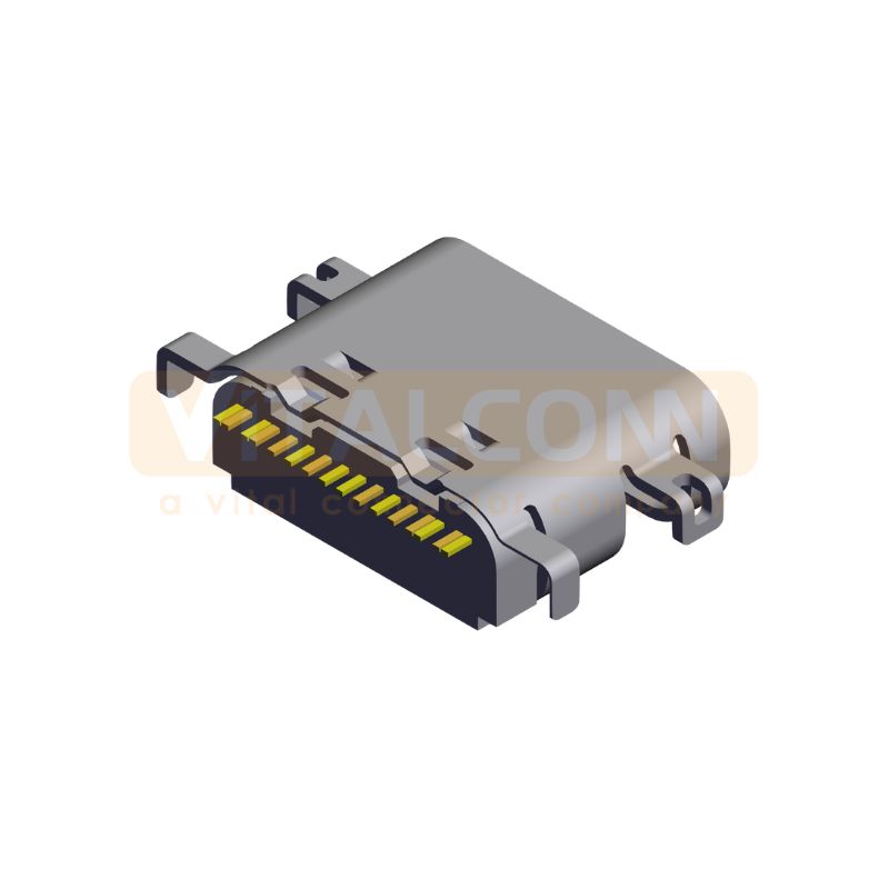 Horizontal Mount USB Type C Receptacle