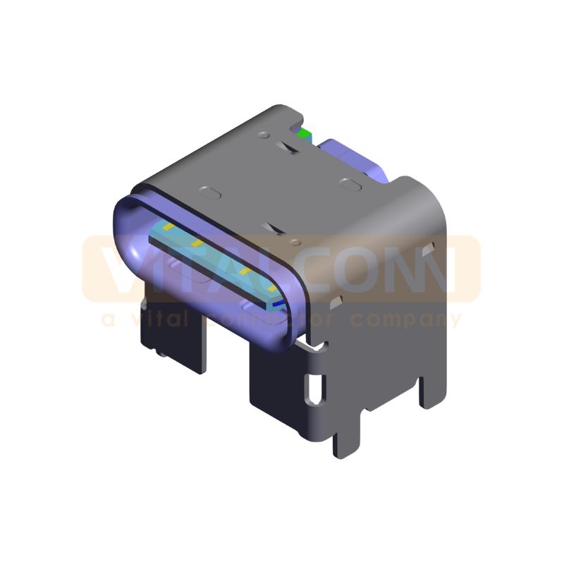Raised Mount Female Receptacle USB Type C Connector