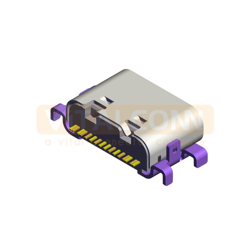 Offset Mount 0.8mm Recess USB Type C Connector