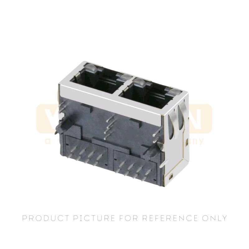 1*2 Port  16P 8C With LED Magnetic RJ45 Connector