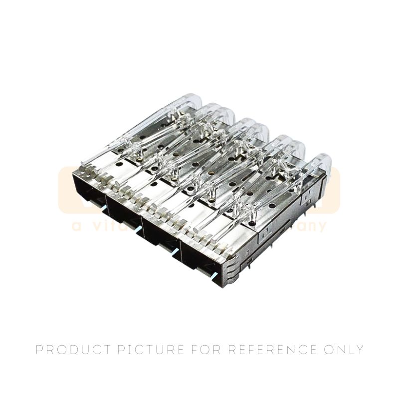 1x4 Press Fit SFP Cage Connector with light pipe