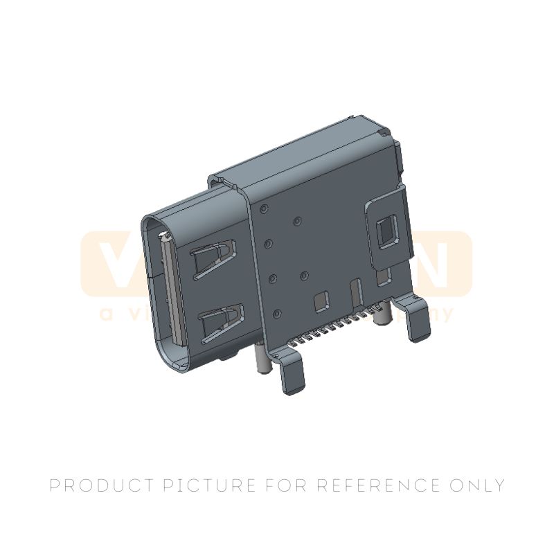 SMT Upright 24 Pin USB Type C Connector