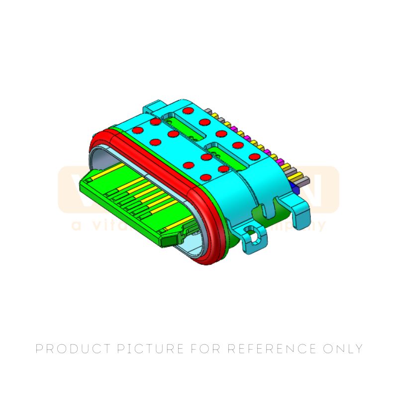 IP67 Rated 16 Pin Waterproof USB Type-C Connector