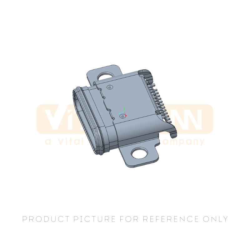 24 pin dual shell mid mount Waterproof USB Type-C Connector