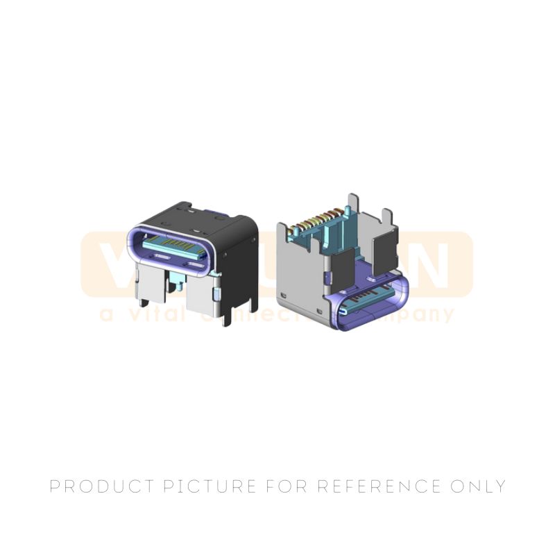 16-Pin USB Type C Female SMT 5.9mm Height