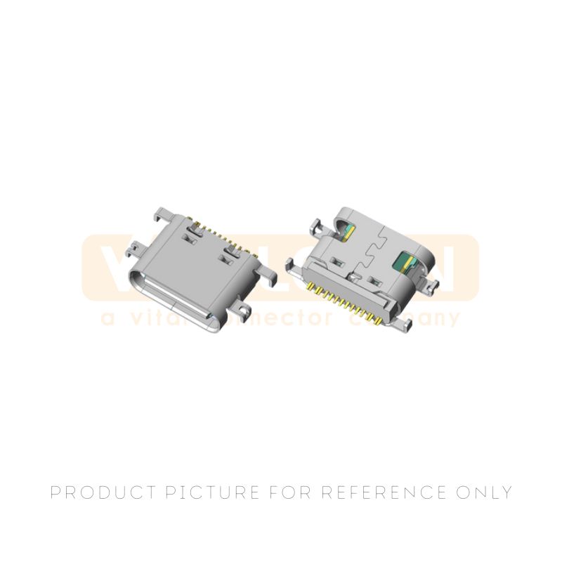 16-Pin USB Type C Female Connector SMT