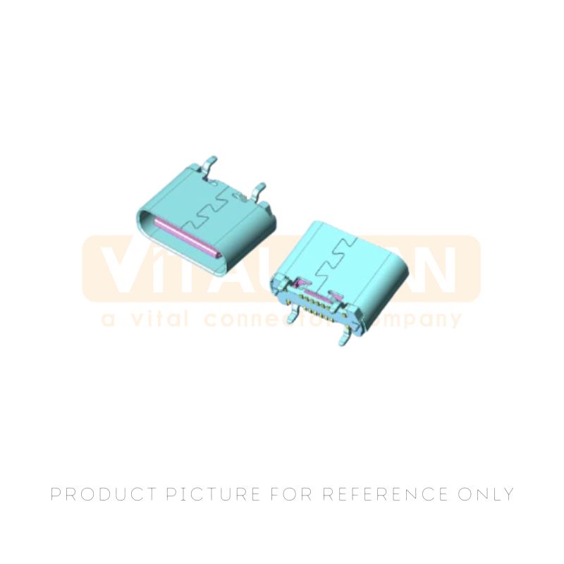 16-Pin 1A1H1A SMT top mount USB Type C Connector