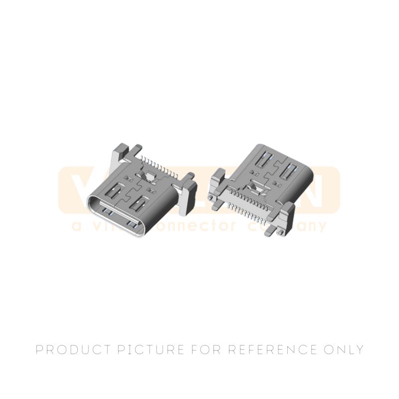24-Pin 1E1H1A SMT top mount USB Type C Connector