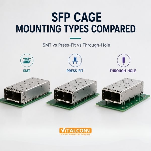 SFP Cage Mounting Types Compared: SMT vs Press-Fit vs Through-Hole