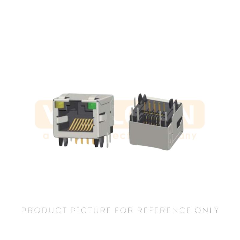 180 Tab-Up SMT 6P6C JV110503U9A0 Modular Jack Front View